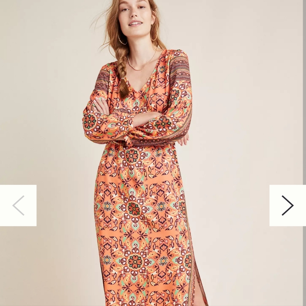 🌸🌹FARM Rio Clarabella Vibrant Floral Maxi Dress - Orange and Green🌷😍